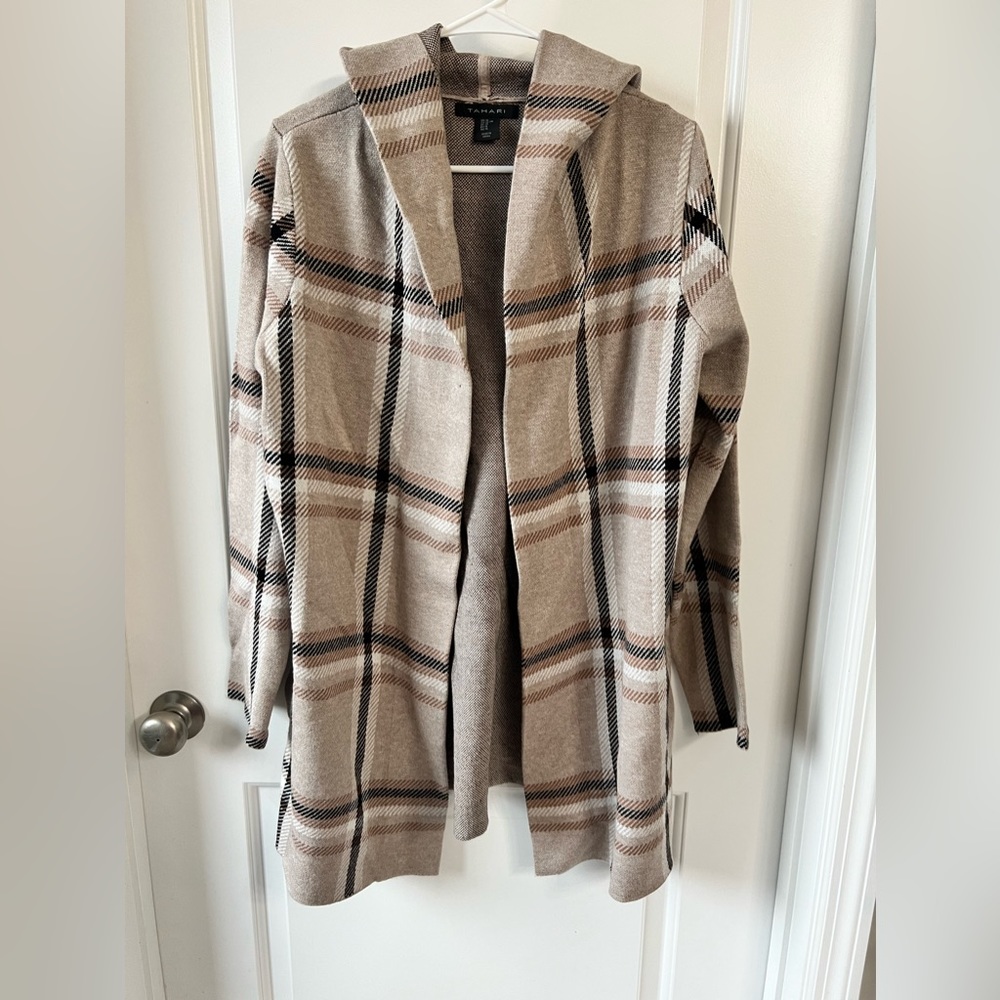 Plaid sweater jacket
